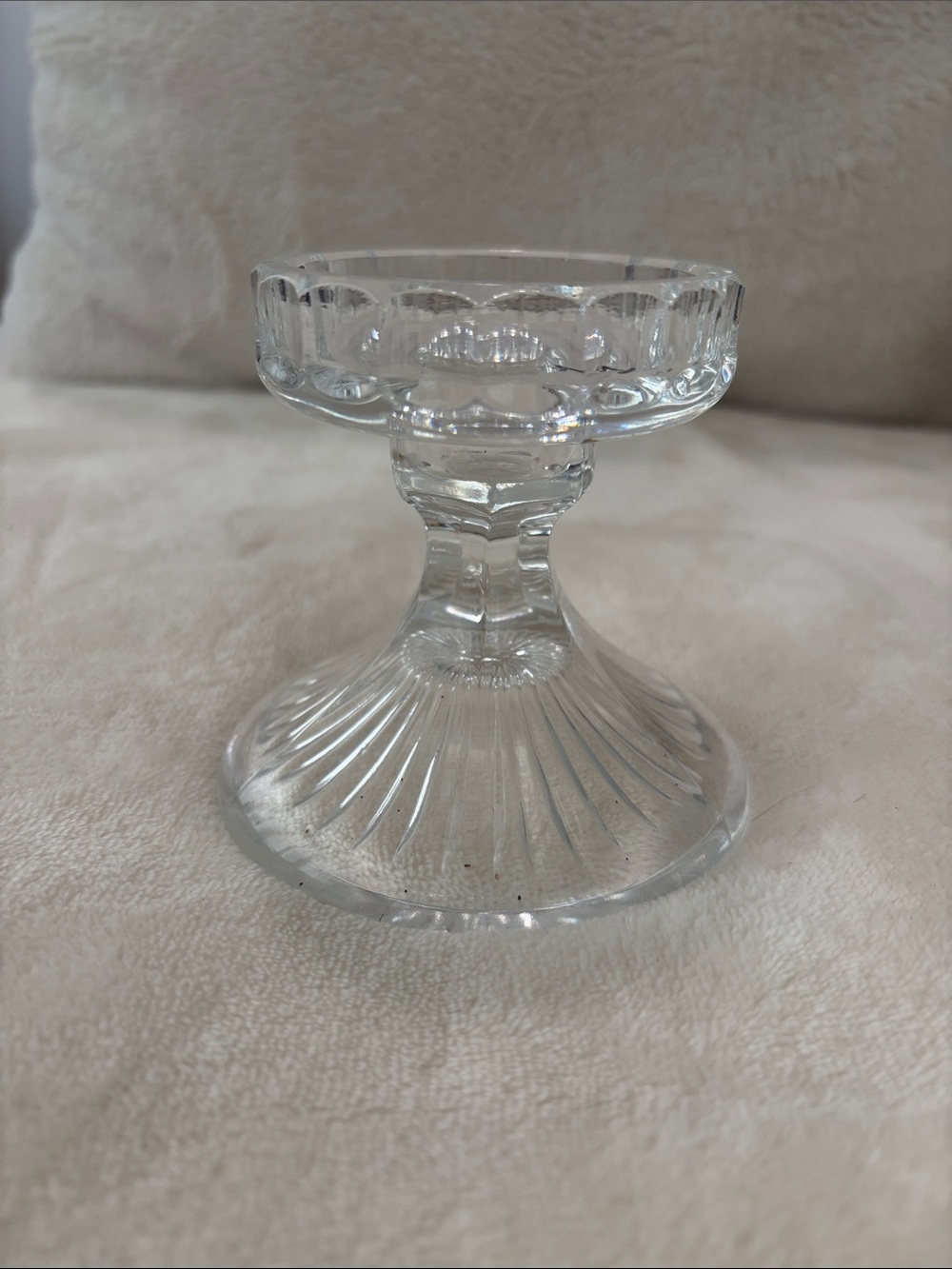 Clear Glass Pedestal Candle Holder